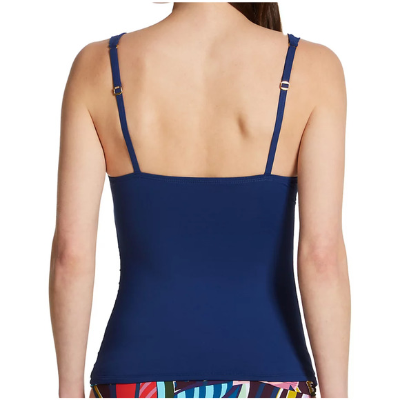 Bleu Rod Beattie Ring Me Up Molded Navy Blue Tankini V-Neck Swim Top 6 NWT - Picture 3 of 3